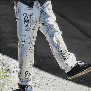 Vans x Daniel Johnston Authentic Streetwear Chino Pants in Antique White 34